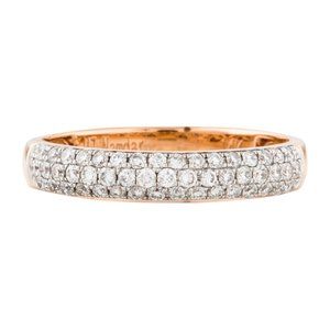 Three-row micro pave’ diamond dome wedding ring set in solid 14kt. Gold. #R23964